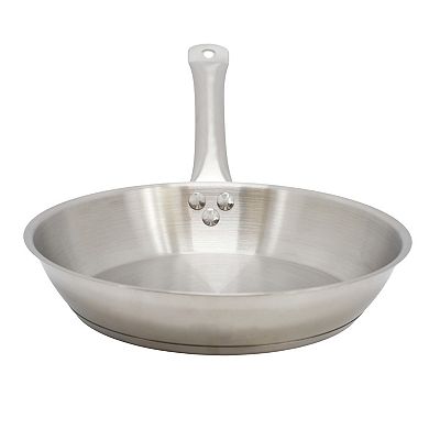 Professional Kitchen 10 Inch Round Stainless Steel Fry Pan in Silver