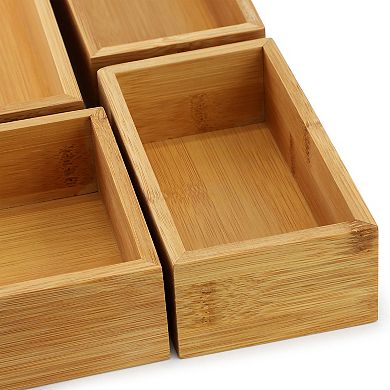 Elama 5 Piece Bamboo Storage and Organization Trays
