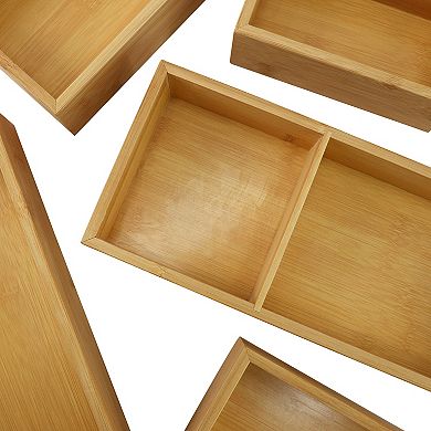 Elama 5 Piece Bamboo Storage and Organization Trays