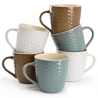 Honey Bee 6 pc 15 oz. Mug Set, Assorted Colors