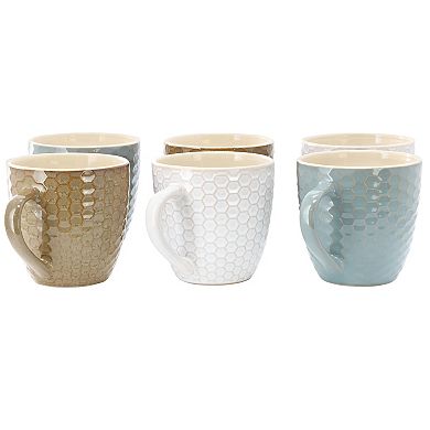 Honey Bee 6-Piece 15 oz. Mug Set, Assorted Colors