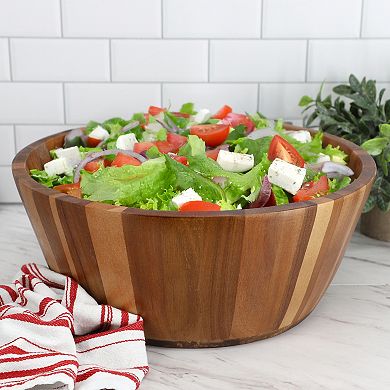 Elama 13.8 Inch Jumbo Acacia Wood Salad Bowl