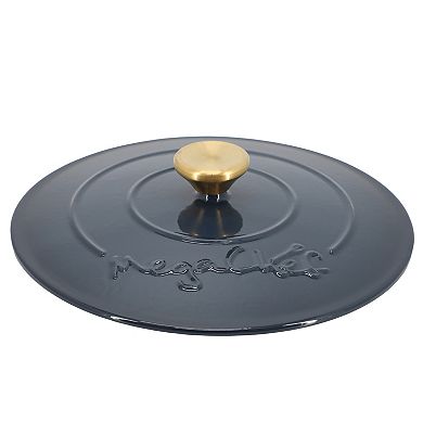 5.3 Quarts Round Enameled Cast Iron Casserole with Self Basting Lid in Gradient Dark Blue