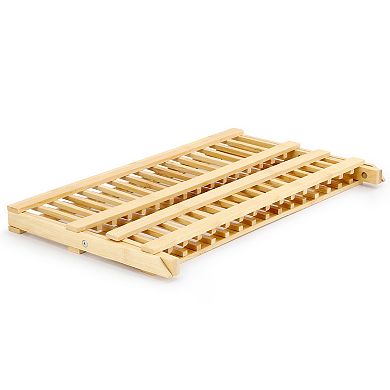 Elama 2-Tier Collapsible Kitchen Bamboo Drying Dish Rack