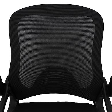 Mid Back Adjustable Mesh and Fabric Office Chair in Black