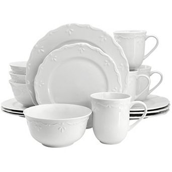 Henryi 16 pc Porcelain Dinnerware Set in White