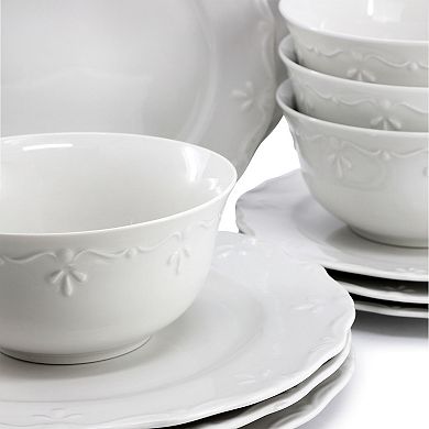 Henryi 16 Piece Porcelain Dinnerware Set in White