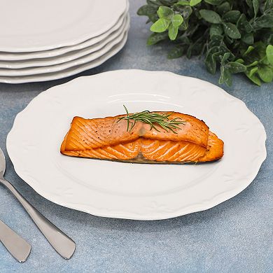 Henryi 6 Piece 10.6 Inch Porcelain Dinner Plate Set in White