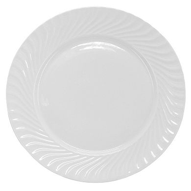 Julia 16 Piece Scalloped Double Bowl Porcelain Dinnerware Set in White