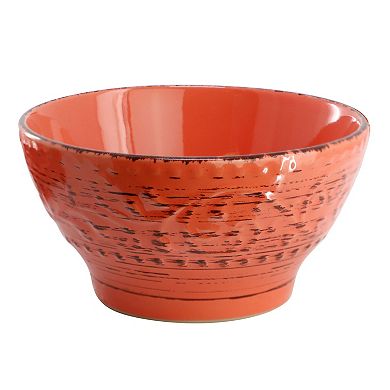 Malibu Jasper 16-Piece Stoneware Dinnerware Set in Orange