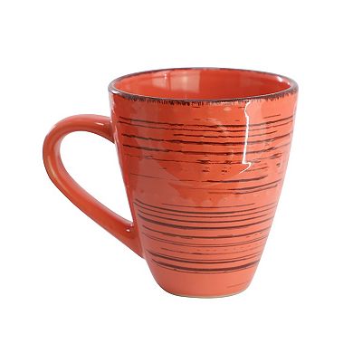 Malibu Jasper 16-Piece Stoneware Dinnerware Set in Orange