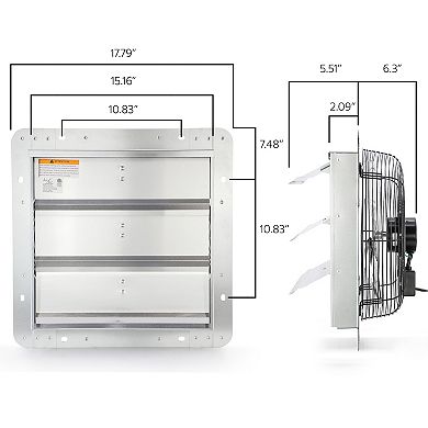 14 Inch Shutter Exhaust Fan with Power Cord