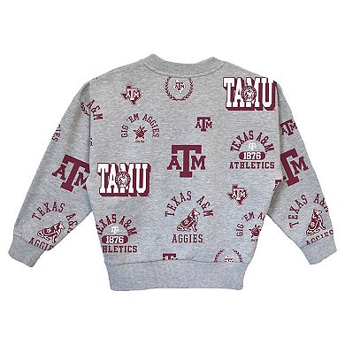 Girls Youth Gameday Couture Gray Texas A&M Aggies Always On Repeat Pullover Sweatshirt