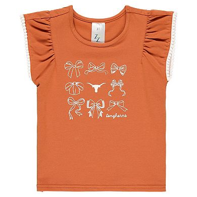 Girls Toddler ZooZatz Burnt Orange Texas Longhorns Tri-Blend Bow Legging and Shirt Set