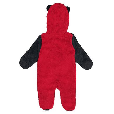 Infant & Newborn Outerstuff Red Chicago Bulls Stay Napping Fleece Bunting Full-Zip Hoodie Sleeper