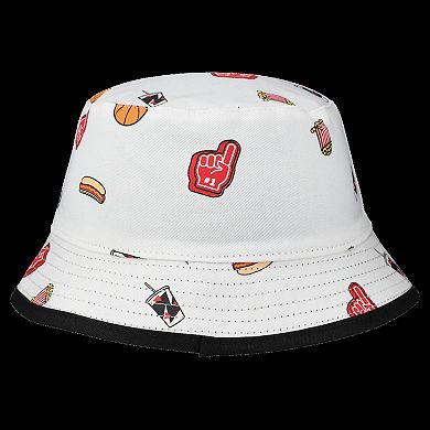 Men's New Era White Chicago Bulls Team Cheer Reversible Bucket Hat