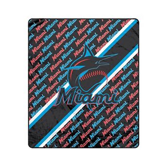 Pegasus Miami Marlins 50" x 60" Diagonal Lined Wordmark Ultra Soft Blanket
