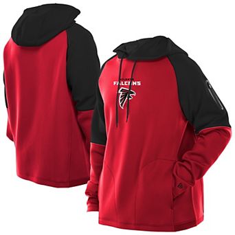 Men's New Era Red Atlanta Falcons Combine Authentic Color Block Raglan Pullover Hoodie