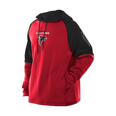 Men's New Era Red Atlanta Falcons Combine Authentic Color Block Raglan Pullover Hoodie