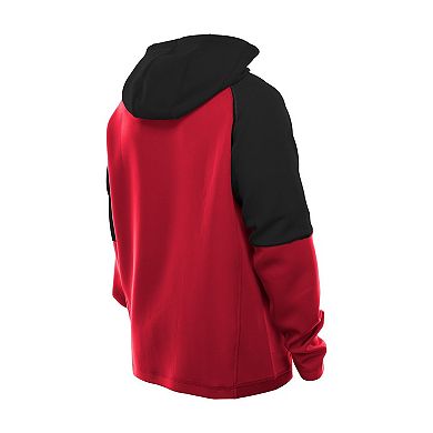 Men's New Era Red Atlanta Falcons Combine Authentic Color Block Raglan Pullover Hoodie
