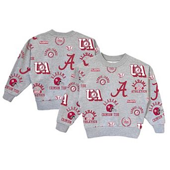 Girls Youth Gameday Couture Gray Alabama Crimson Tide Always On Repeat Pullover Sweatshirt