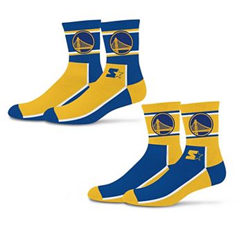 Unisex Starter Royal/Gold Golden State Warriors Double Color Block 2-Pack Mid-Crew Socks