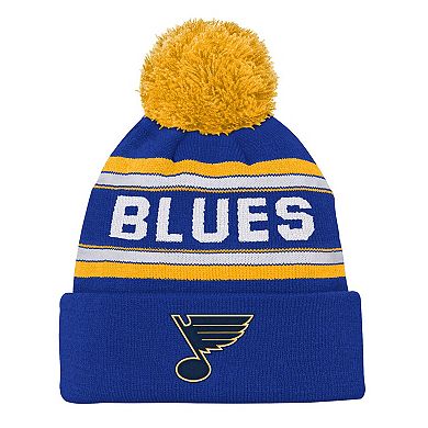 Youth Outerstuff Blue St. Louis Blues Jacquard Cuffed Knit Hat with Pom
