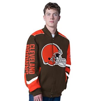 Men's G-III Sports by Carl Banks Brown Cleveland Browns Prime Time Full-Zip Racing Jacket
