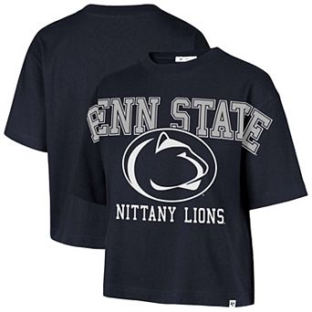Women's '47 Navy Penn State Nittany Lions Outreach City Relaxed Cropped T-Shirt