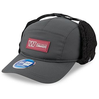 Men's New Era Charcoal Washington Commanders 2025 Sideline Cold Weather Runner Dog Ear Adjustable Hat