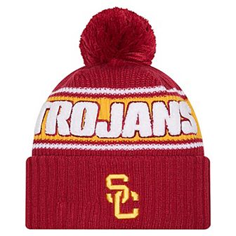 Men's New Era Cardinal USC Trojans Bold Cuffed Knit Hat with Pom