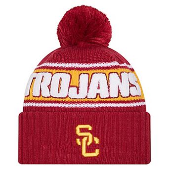 Men's New Era Cardinal USC Trojans Bold Cuffed Knit Hat with Pom