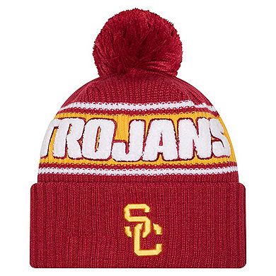 Men's New Era Cardinal USC Trojans Bold Cuffed Knit Hat with Pom