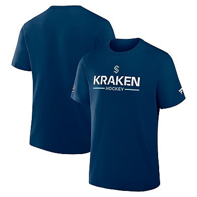 Men's Fanatics Deep Sea Blue Seattle Kraken Authentic Pro Primary T-Shirt