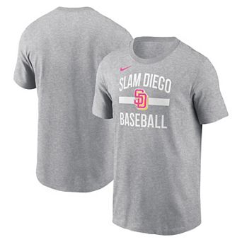 Men's Nike Heather Gray San Diego Padres City Connect Arched Team Phrase T-Shirt