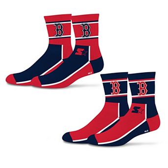 Unisex Starter Red/Navy Boston Red Sox Double Color Block 2-Pack Mid-Crew Socks