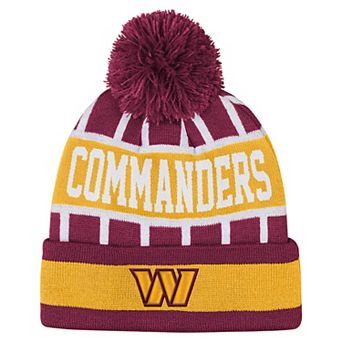 Youth Outerstuff Burgundy Washington Commanders Go Fast Cuffed Knit Hat with Pom