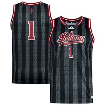 Men's adidas #1 Black Indiana Hoosiers Replica Swingman Jersey
