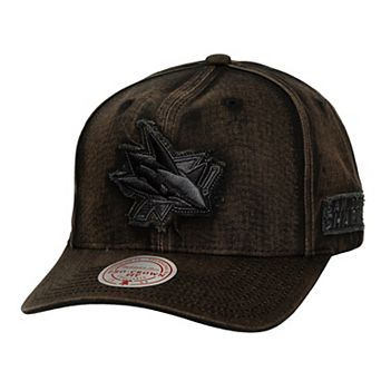 Men's Mitchell & Ness Black San Jose Sharks Downtown Snow Wash Pro-Crown Adjustable Hat