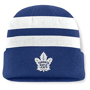 Men's Fanatics Blue/White Toronto Maple Leafs Fundamental Swipe Stripe Cuffed Knit Hat
