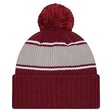 Men's New Era Crimson Washington State Cougars Bold Cuffed Knit Hat with Pom
