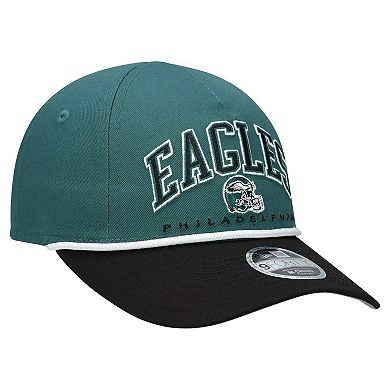 Toddler New Era Green/Black Philadelphia Eagles Arch COOLERA 9FORTY A-Frame Adjustable Hat