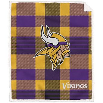 Pegasus Minnesota Vikings Pegasus 60" x 70" Plaid Steel Royal Plush Sherpa Blanket