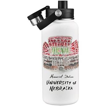 Nebraska Huskers Laura Wilcox Watercolors 34oz. Water Bottle