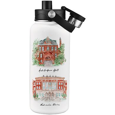 Nebraska Huskers Laura Wilcox Watercolors 34oz. Water Bottle