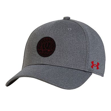 Men's Under Armour Heather Gray Wisconsin Badgers College Essentials 3.0 Blitzing Flex Hat