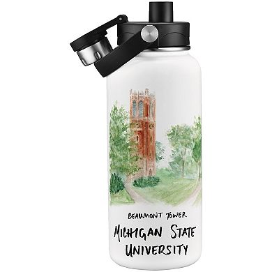 Michigan State Spartans Laura Wilcox Watercolors 34oz. Water Bottle
