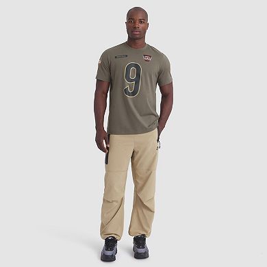 Men's Nike Joe Burrow Olive Cincinnati Bengals 2025 Salute to Service Name & Number T-Shirt
