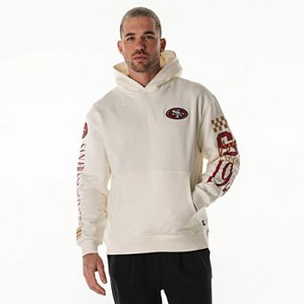 Unisex The Wild Collective Cream San Francisco 49ers Stacked Graphic Sleeve Fleece Hoodie