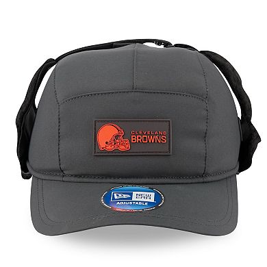 Men's New Era Charcoal Cleveland Browns 2025 Sideline Cold Weather Runner Dog Ear Adjustable Hat